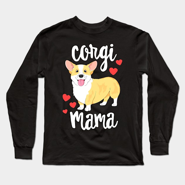 Corgi Women Girls Puppy Mom Dog Mama Lover Long Sleeve T-Shirt by JennyArtist